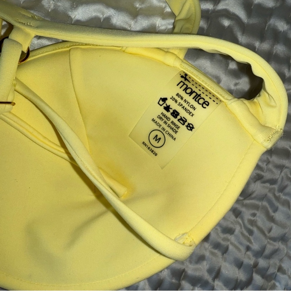 NWT Montce Elany Bikini Top Pastel Yellow Size M Sold Out - Picture 12 of 14